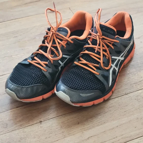 ASICS Sz 11 Mens Orange and Black Running Shoes Asics Gel Pulse 11 Shocking Orange Asics Mens Gel Pulse 13  main image 3